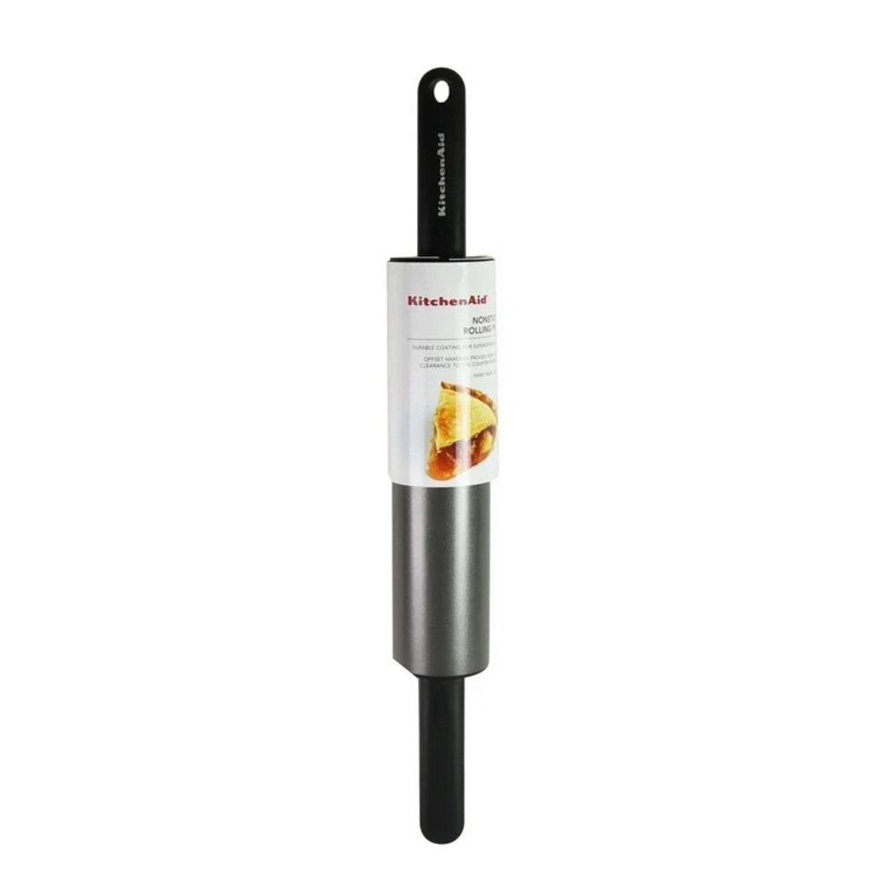 NWT KitchenAid Durable Nonstick Metal Classic Handled Rolling Pins Gray